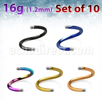 xtsp16g pack 10 barras espiral acero quirurgico anodizado rosca distribuidor mayorista