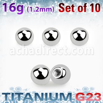xubal4s pack 10 bolas titanio g23 brillo espejo 4mm rosca al por mayor