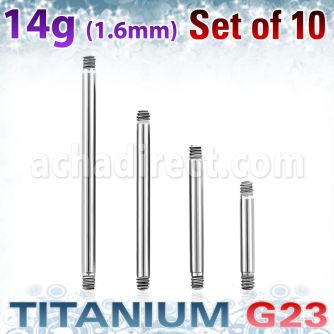 xubb14g pack 10 barras barbell titanio g23 brillo espejo mayorista