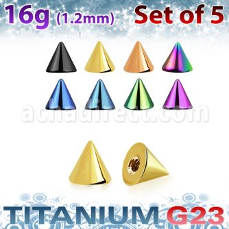 xucnt3s set 5 conos titanio g23 anodizado 3mm rosca distribuidor