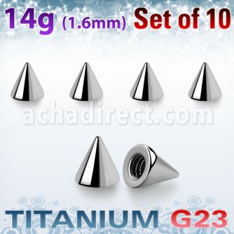 xucon3g pack 10 conos titanio g23 brillo espejo 3mm rosca distribuidor
