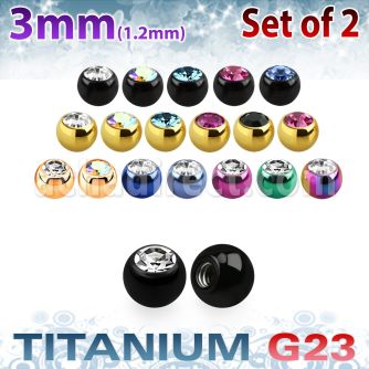 xujbt3s pack 2 bolas g23 anodizado 3mm cristal bisel rosca al por mayor