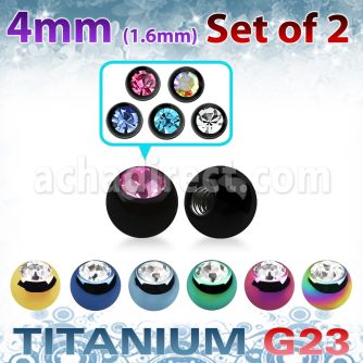xujbt4g pack 2 bolas g23 anodizado 4mm cristal bisel rosca mayorista
