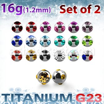 xumjb25 pack 2 bolas multi joya titanio g23 brillo espejo 2 5mm rosca distribuidor mayorista