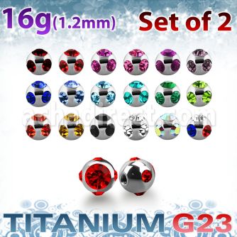 xumjb3 pack 2 bolas multi joya titanio g23 brillo espejo 3mm mayorista