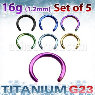 xutcb16 set 5 barras barbell circular titanio g23 anodizado 5mm gtrosor al por mayor