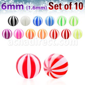 xuvbe6 set 10 bolas acrilico uv pelota playa 6mm rosca distribuidor