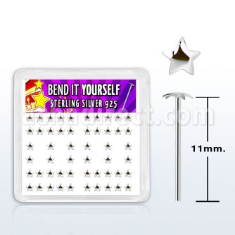 yxvsar caja display piercing nariz doblar tu mismo plata 0 6mm estrella plata lisa distribuidor