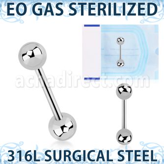 zbbg piercing esterilizado barbell lengua acero 316l bolas 6mm venta