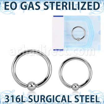 zbcr18s sterilized 316l steel ball closure ring