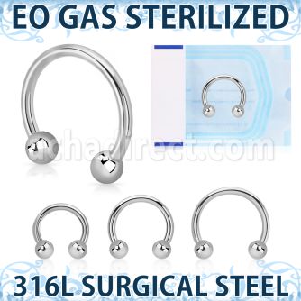 zcbeb piercing esterilizado barbell circular acero 316l bolas 3mm al por mayor