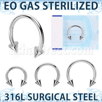 zcbecn piercing esterilizado barbell circular acero 316l conos 3mm venta