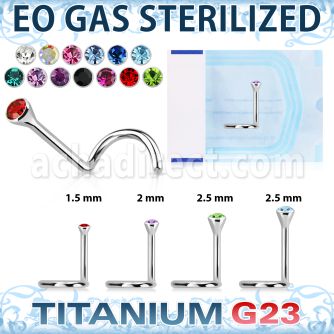 zunsc piercing esterilizado piercing nariz l titanio g23 1mm cristal redondo bisel 1 5mm distribuidor mayorista