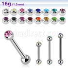 bbejb25 316 steel eyebrow barbell with two 2 5mm jewel balls