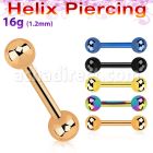 bbert20 anodized 316l steel barbell for helix with 4mm ball