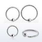 bedr18w surgical steel fixed bead ring in twisted wire design