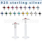 bilbcj bio flex labret with silver cross top w central crystal