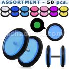 blk170 acrylic glow in the dark fake plugs with rubber o ring