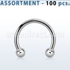 blk22b 316l steel eyebrow circular barbell with 2 5mm balls