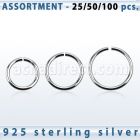 blk517 bulk of 100 pcs of 1 2mm sterling silver seamless ring