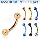 blk78 bulk of premium pvd 316l steel eyebrow banana w 3mm ball