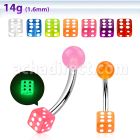 bngldi 316l steel belly banana with a 5mm glow ball dice