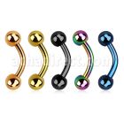 bntb5 anodized 316l steel banana, with two 5mm balls