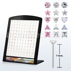 brzymm silver bend it urself nose stud w prong colored cz stone