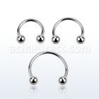 cb20b 316l steel circular barbell with two 3mm ball
