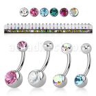 dabnc 316l steel belly banana with 8 5mm bezel jewel ball