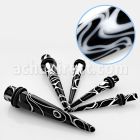 tpms black acrylic taper with marble swirl pattern o rings