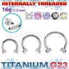 ucbin12 titanium g23 circular barbell 16g color cz internal