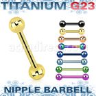 utbbnps titanium g23 anodized nipple barbell, 14g with 4mm balls