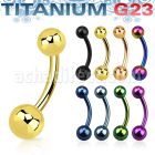 utbns anodized titanium g23 belly banana with 5 6mm ball