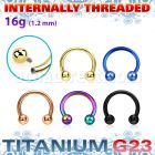 utcbebin pvd plated titanium circular barbell balls internal