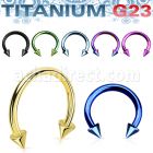 utcben25 anodized titanium g23 circular barbell with 2 5mm cones