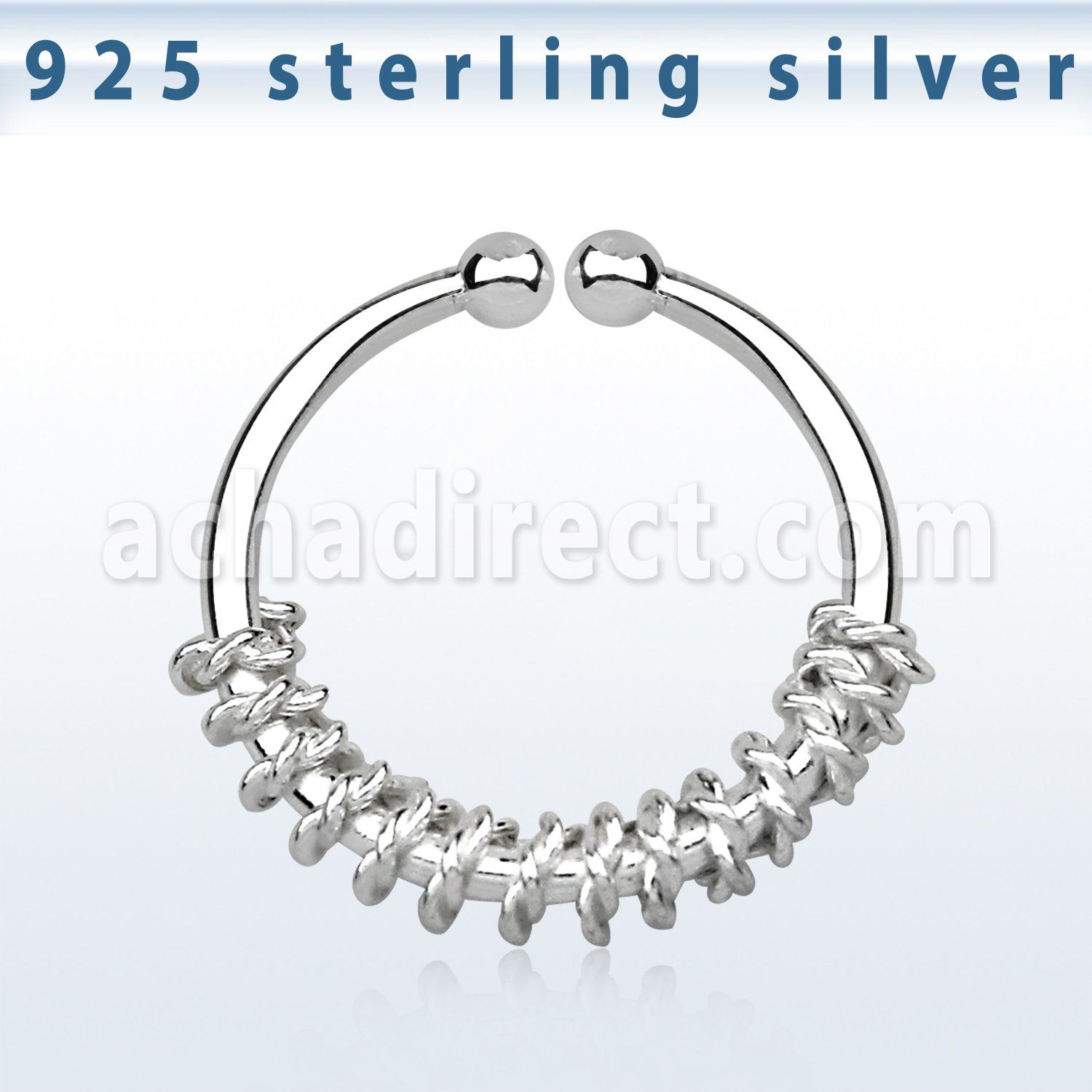 agsep12a anillo septum falso plata 925 1mm cuerda mitad 12mm distribuidor