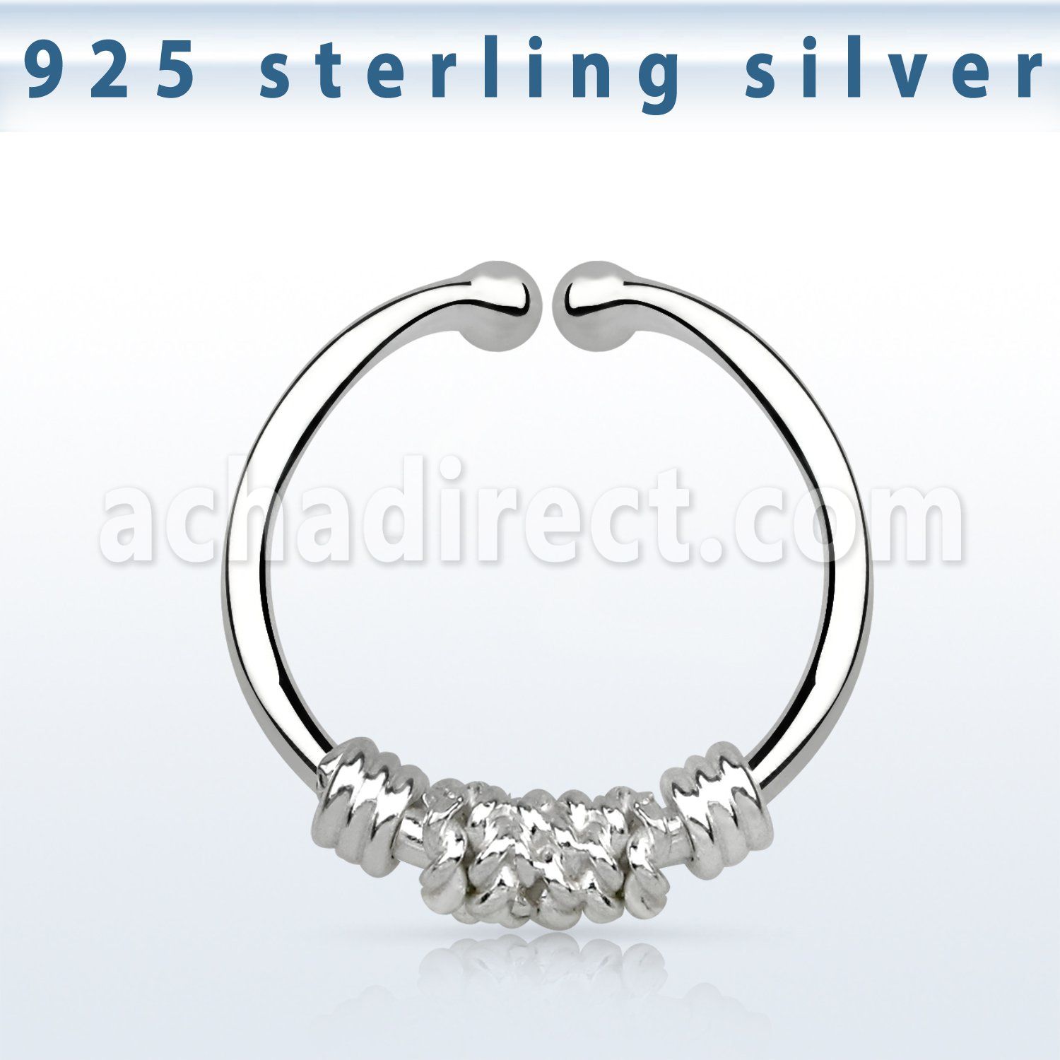 agsep12b anillo septum falso plata 925 1mm alambre atado 12mm distribuidor mayorista