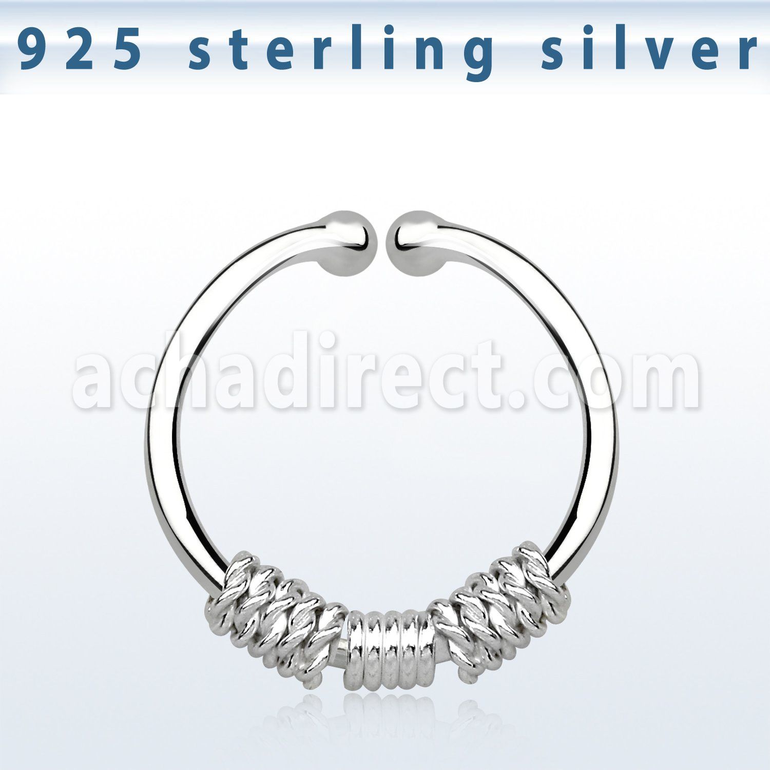 agsep12e anillo septum falso plata 925 1mm tres cuerdas envueltas alrededor tercio anillo 12mm venta