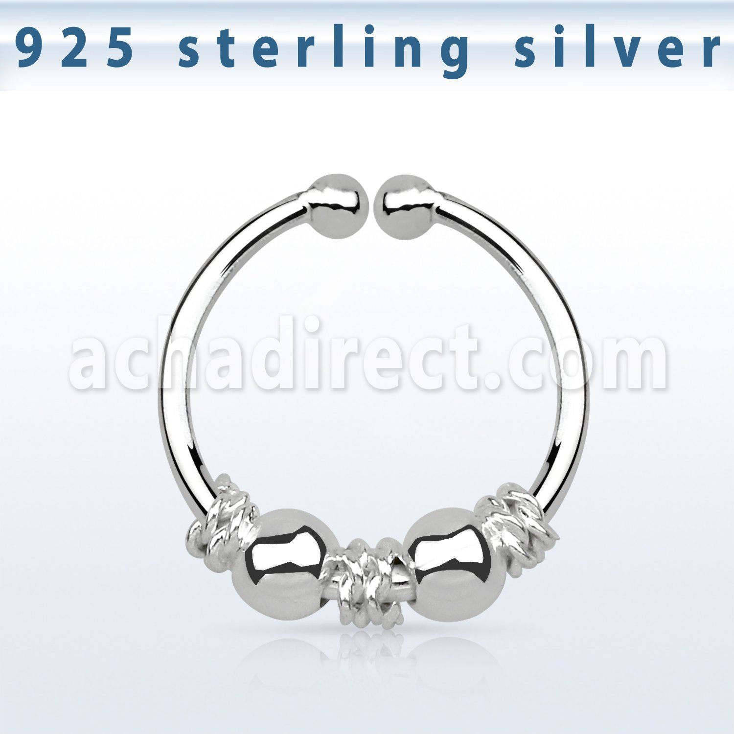 agsep12f anillo septum falso plata 925 1mm alambre balines bolas 12mm venta