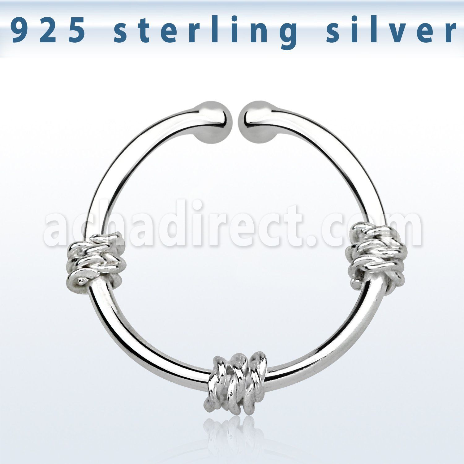 agsep12g anillo septum falso plata 925 1mm tres cuerdas envueltas alrededor anillo 12mm mayorista