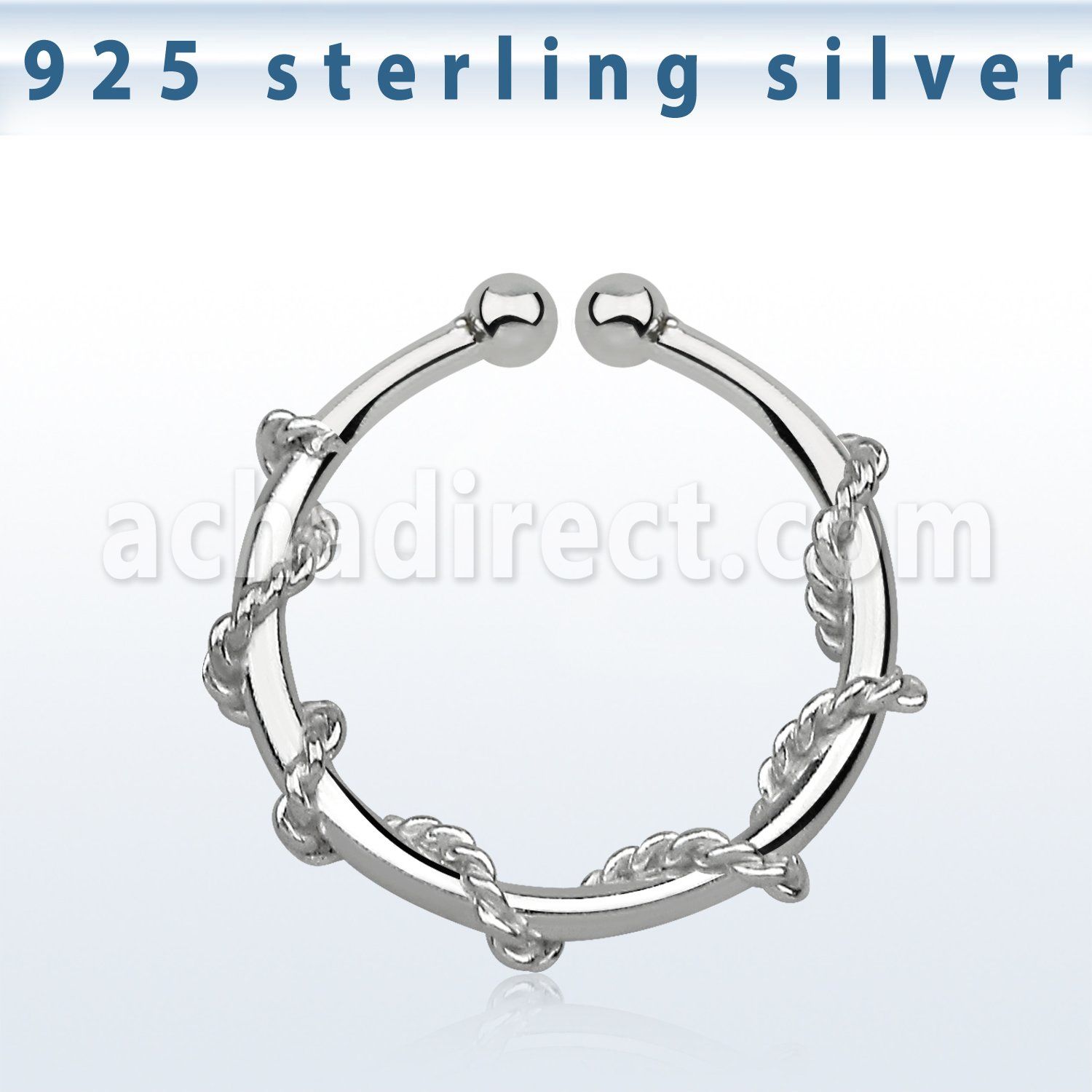 agsep12j anillo septum falso plata 925 1mm fina cuerda envuelta alrededor todo anillo 12mm venta