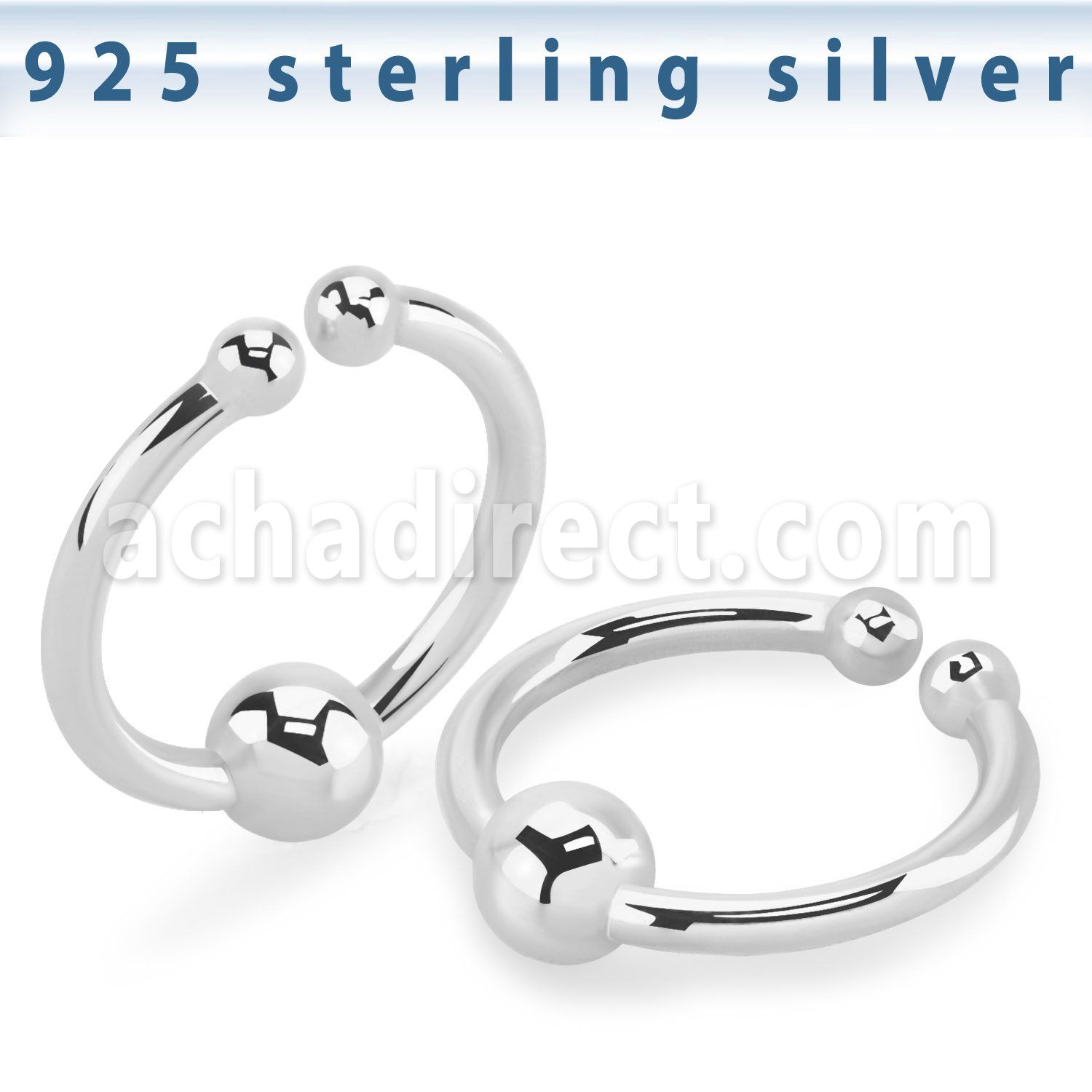 agsepn silver fake septum ring 3mm ball