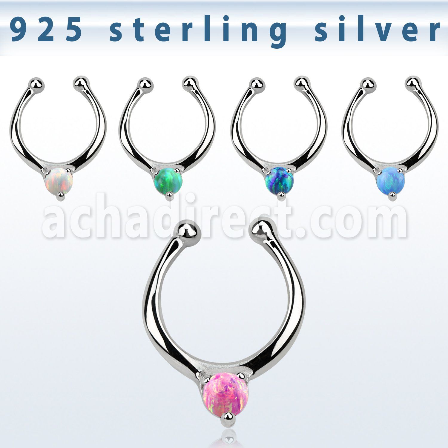 agsepo3 falso septum plata 925 1mm unico opalo 3mm centro 12mm distribuidor mayorista