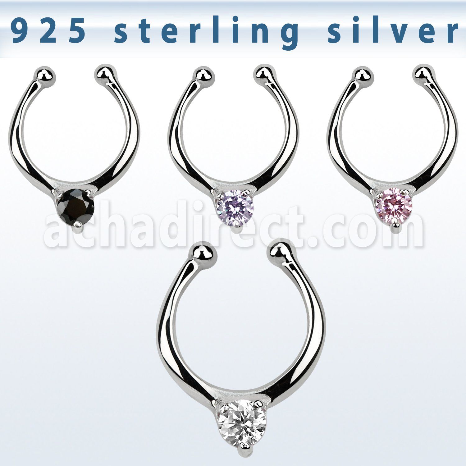 agsepz3 falso septum plata 925 1mm zirconia 3mm centro 12mm mayorista