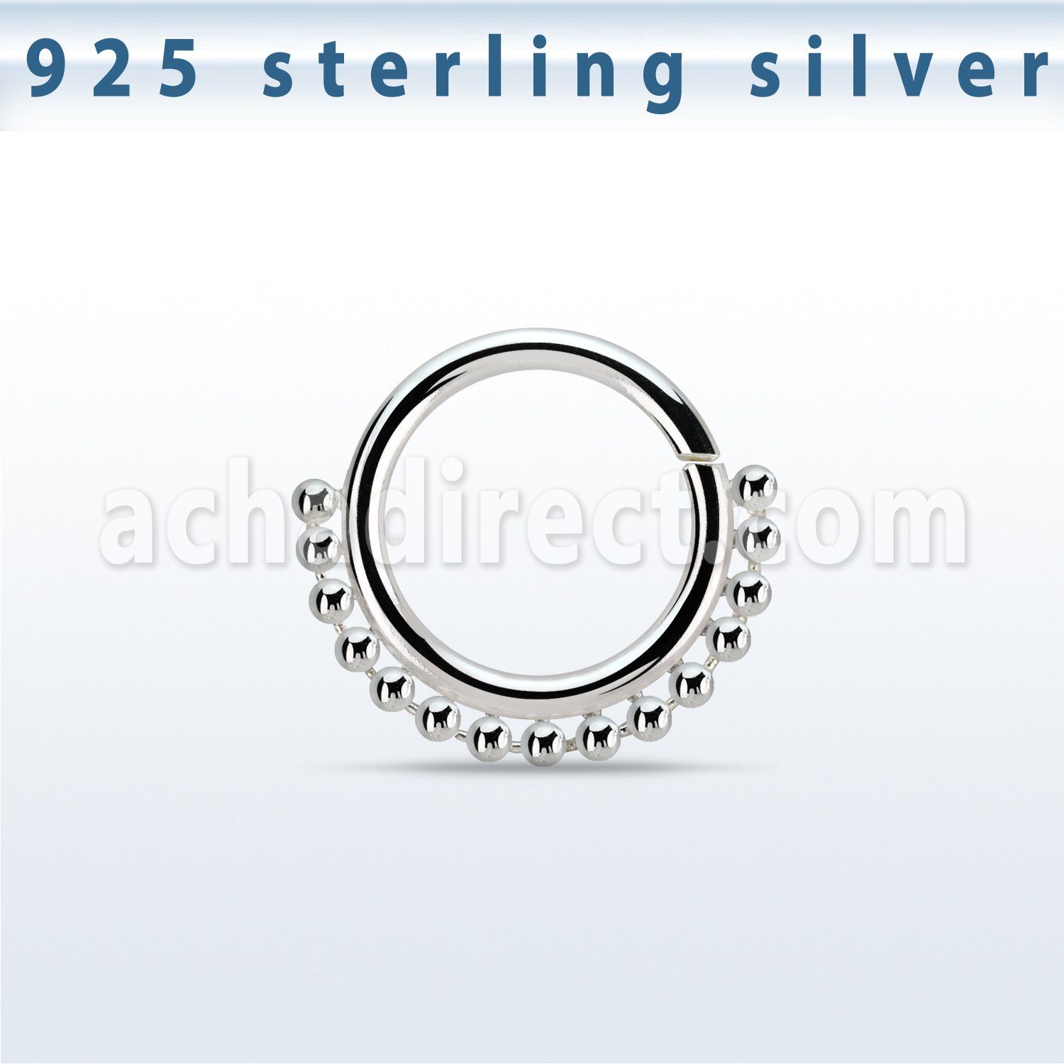 agspv16 aro continuo plata 925 piercing septum con cuentas inferior distribuidor