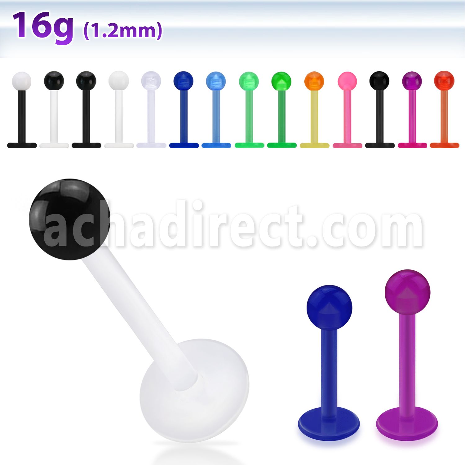 albevb labret acrilico flexible bola uv 3mm al por mayor