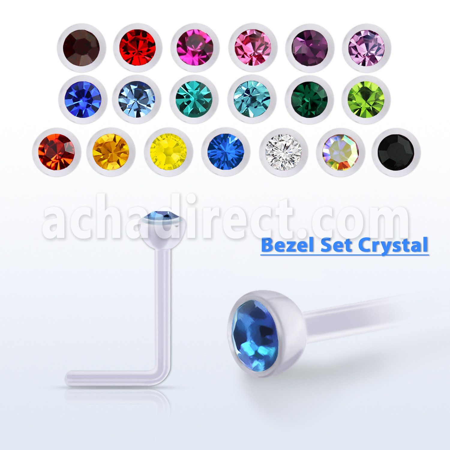 ansbc2 piercing nariz l bio flexible redonda 2mm cristal swarovski bisel al por mayor