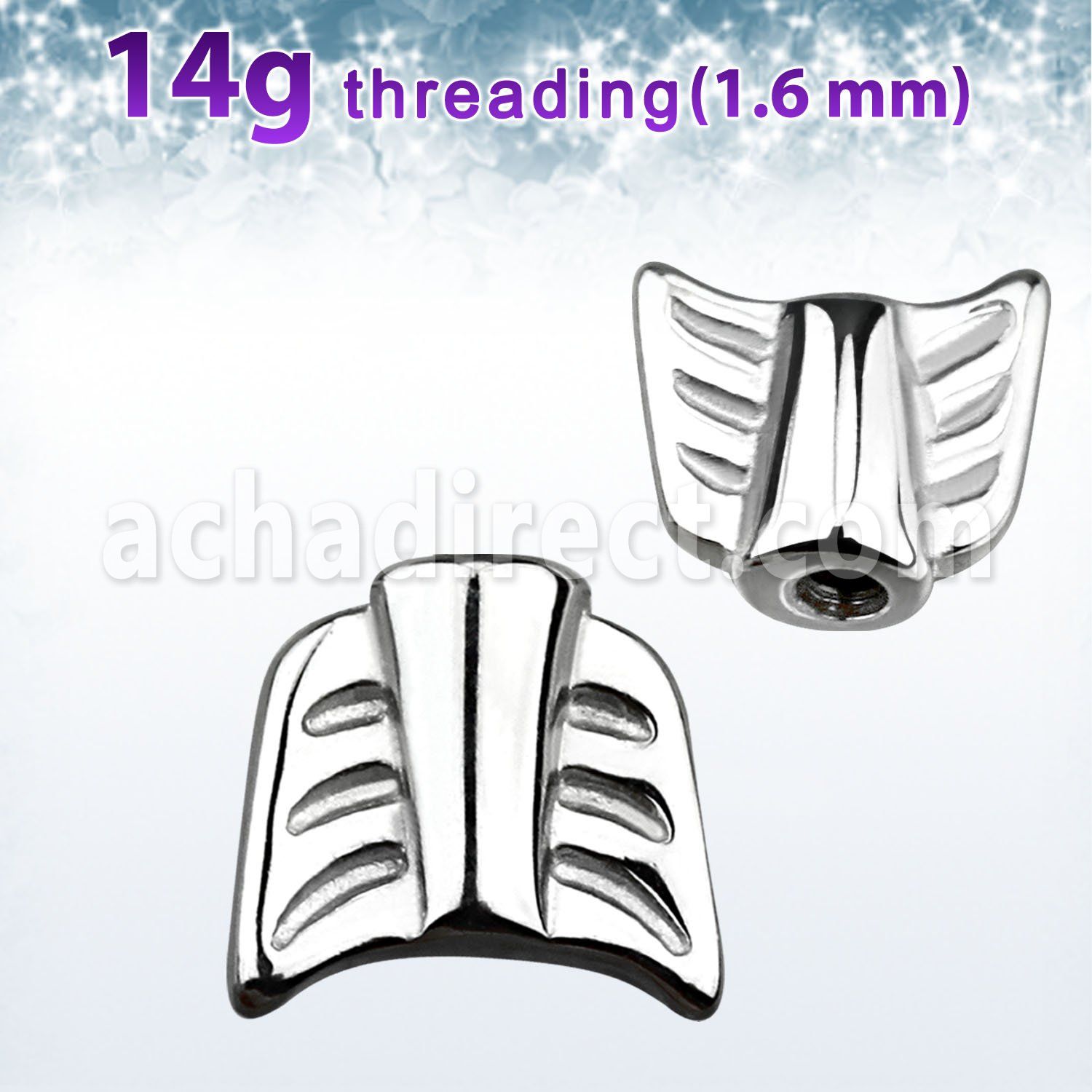 aw14 pieza flecha acero quirurgico brillo espejo barbells industriales pezon rosca distribuidor