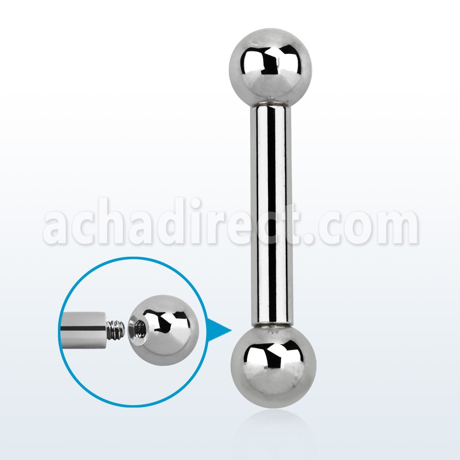 bb8x barbell lengua acero 316l 3mm bolas 6mm rosca externa distribuidor